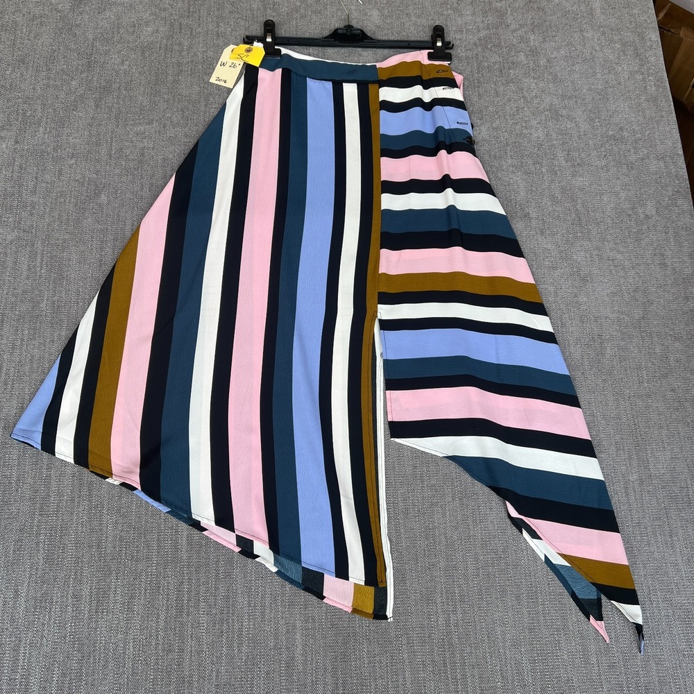 Topshop Skirt Handkerchief Womens 2 Multicolor Striped Asymmetric Hem Boho Chic